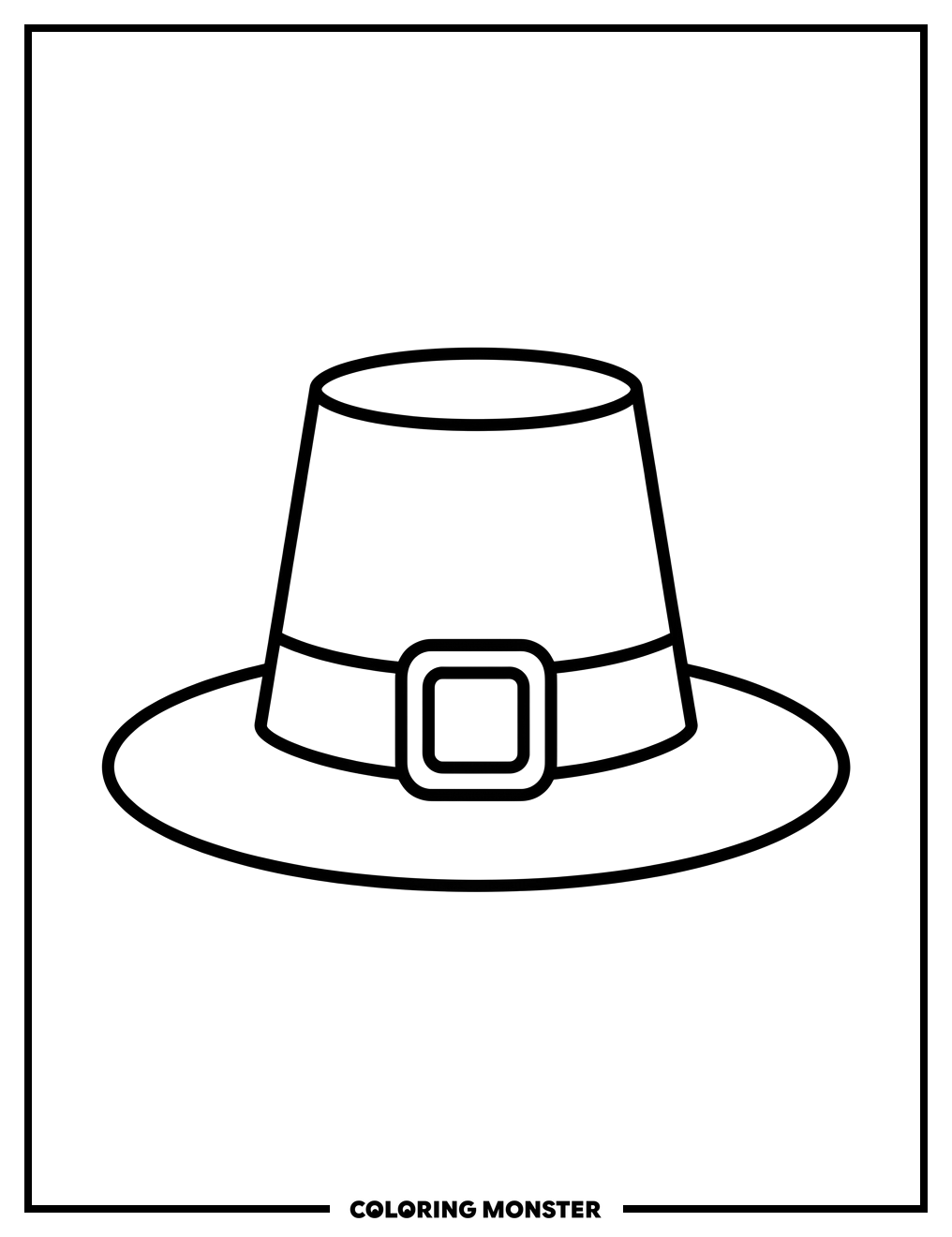 Pilgrim Hat With Buckle Coloring Page