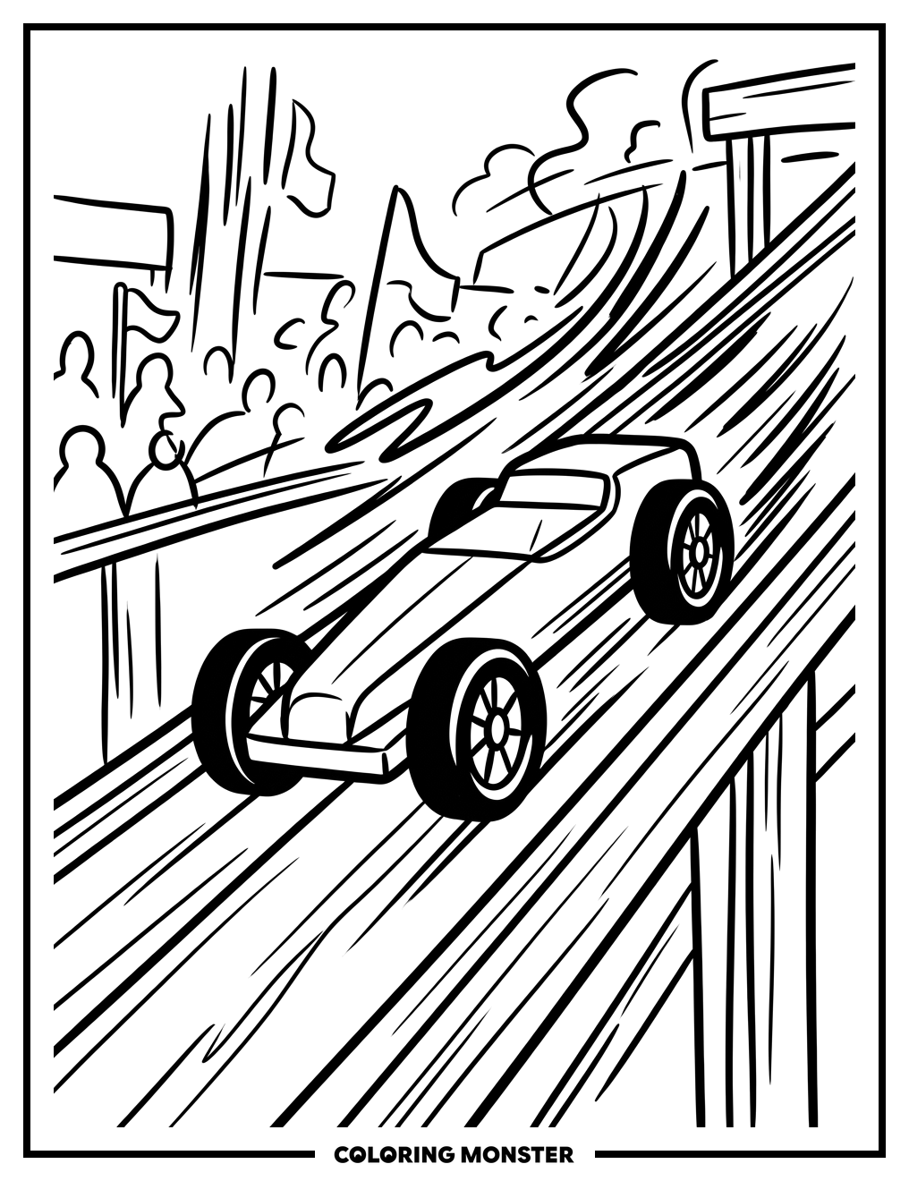 Pinewood Derby Car Race Coloring Page