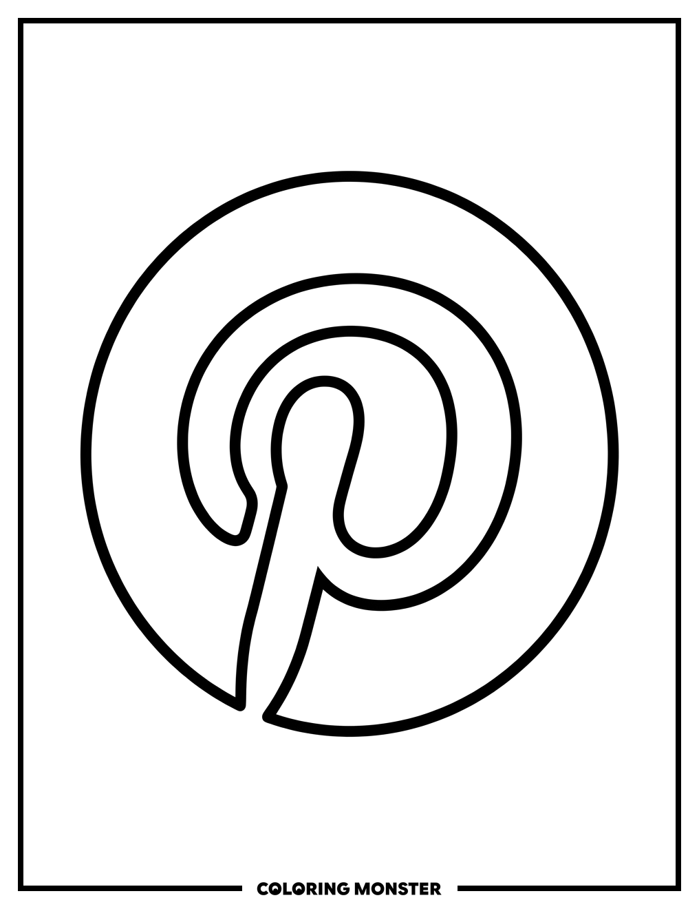 Pinterest 'P' Logo Coloring Page