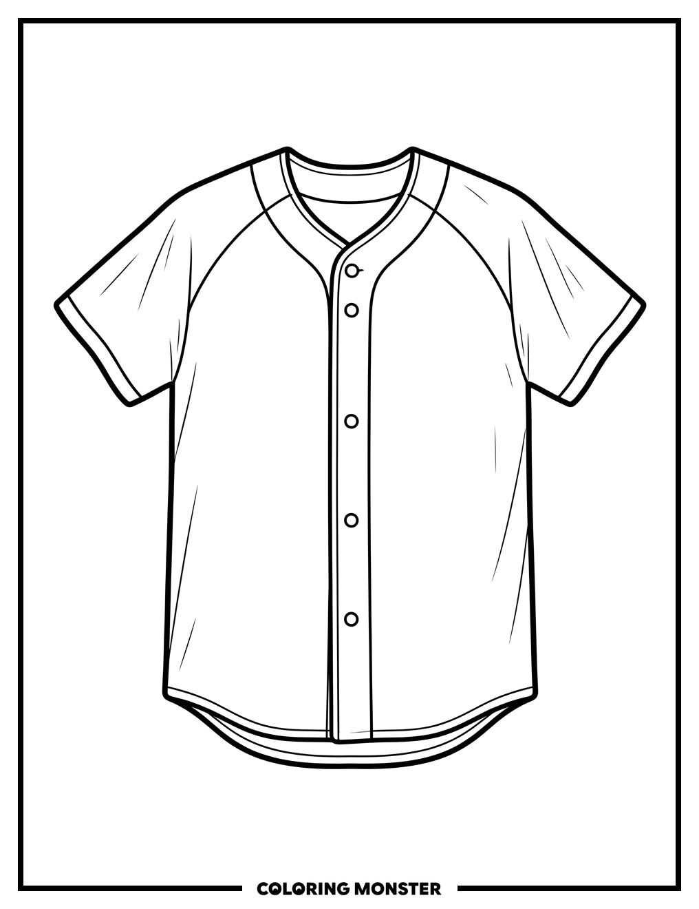 Plain Baseball Jersey Coloring Page