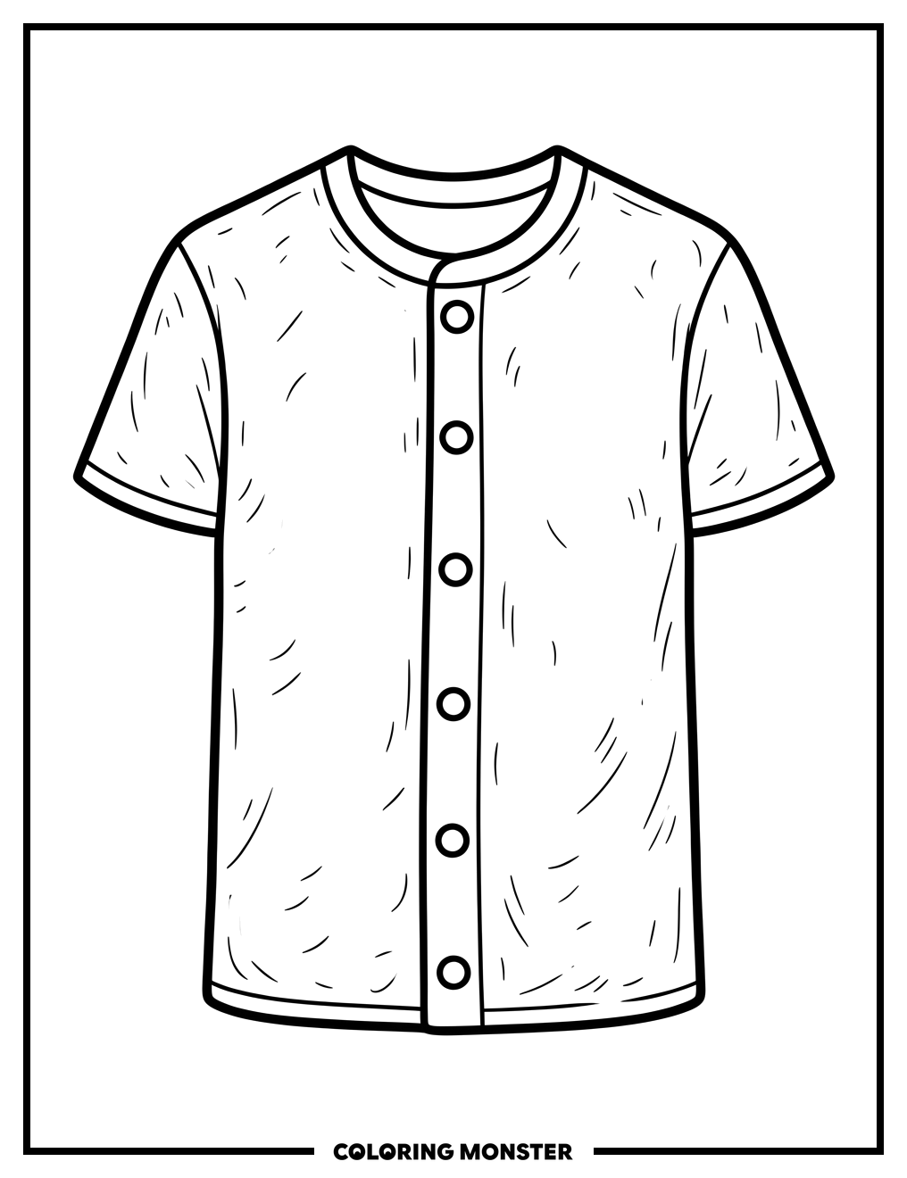 Plain T-Shirt Laid Flat Coloring Page