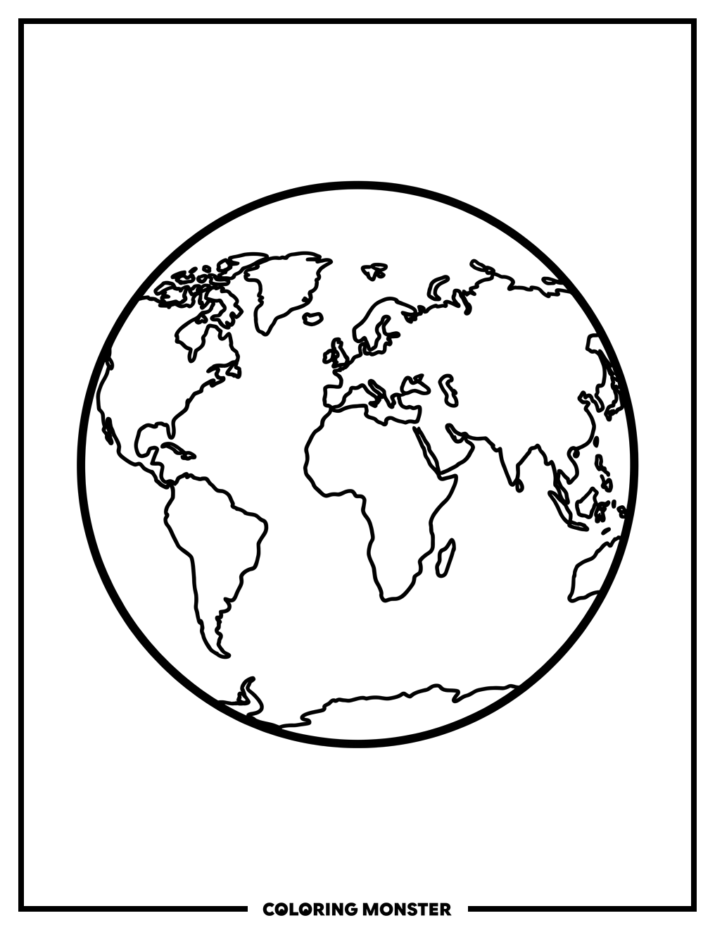 Planet Earth From Space Coloring Page