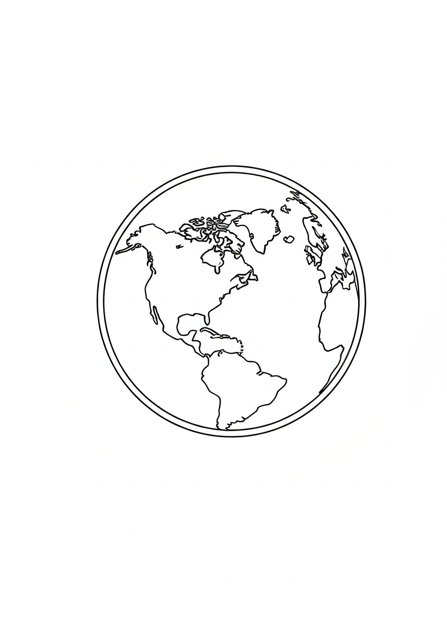 Planet Earth Viewed Over North America And Europe