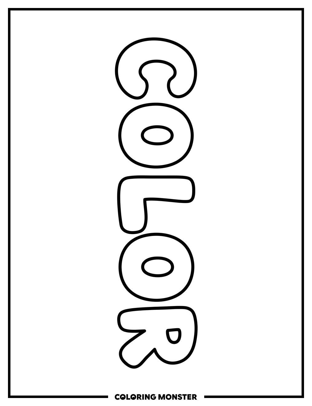 Playful Bubble Letters Spell COLOR Coloring Page