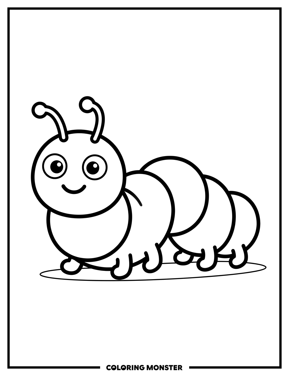 Plump Caterpillar Crawling Coloring Page