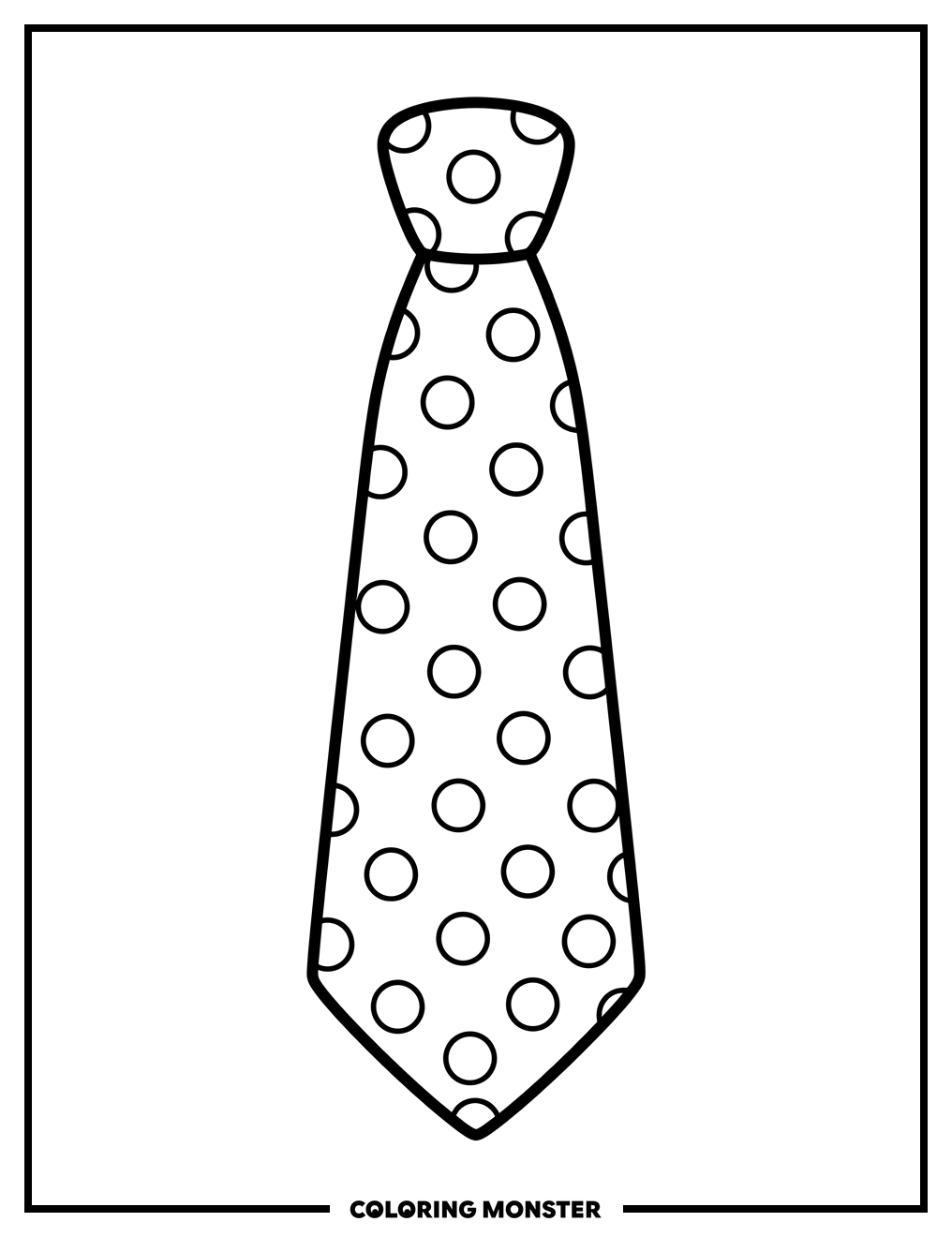 Polka Dot Necktie Coloring Page