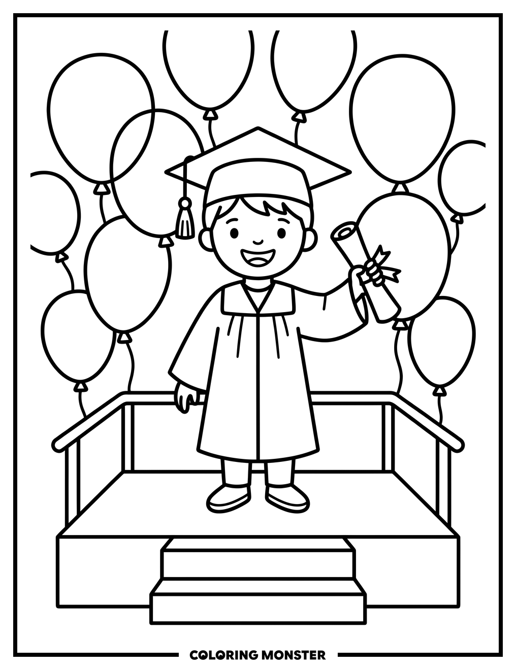 Preschool Graduation Day Coloring Page