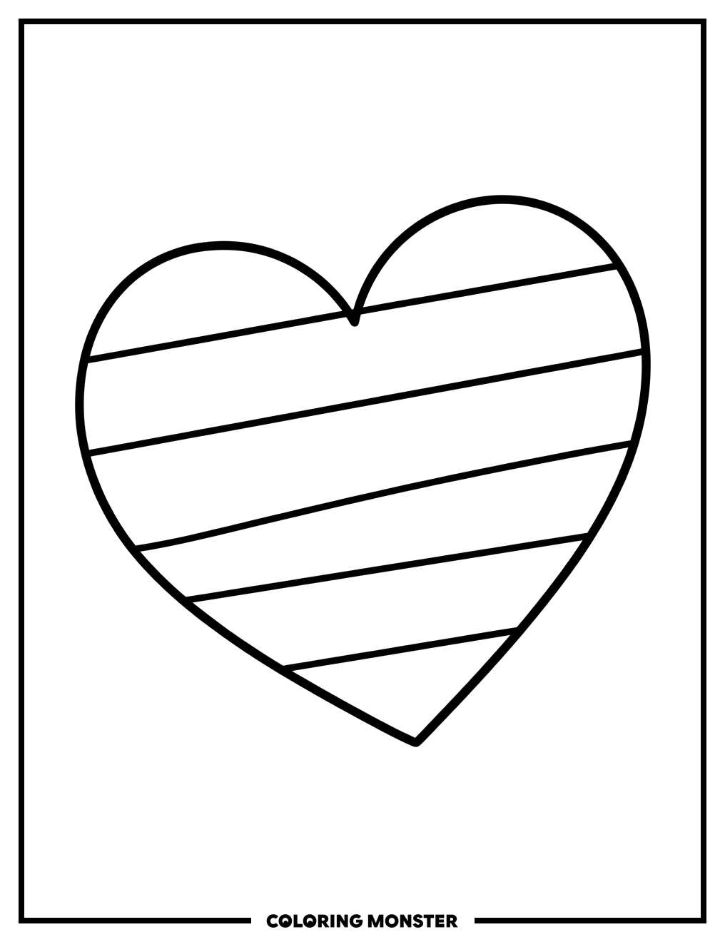 Pride Flag Heart Coloring Page