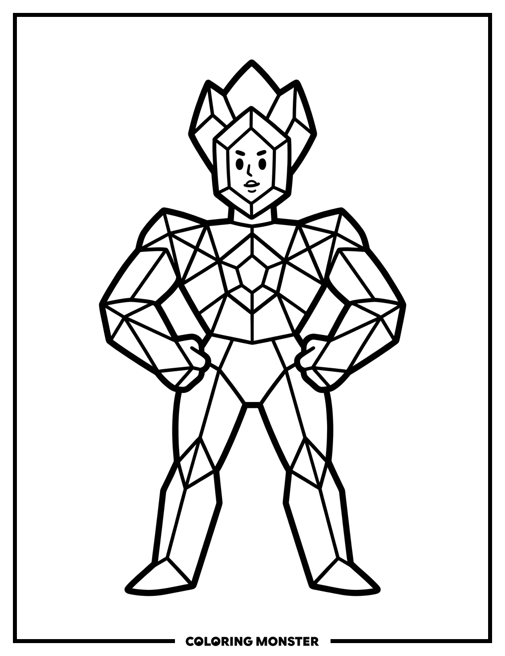 Proud Crystal Gem Character Coloring Page