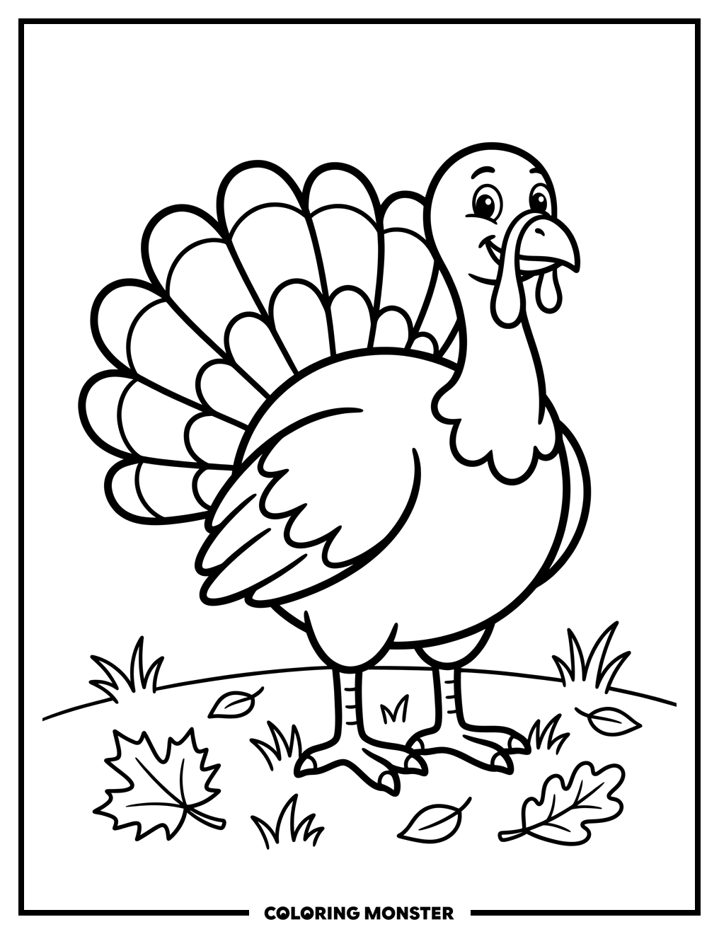 Proud Turkey in Autumn Field
