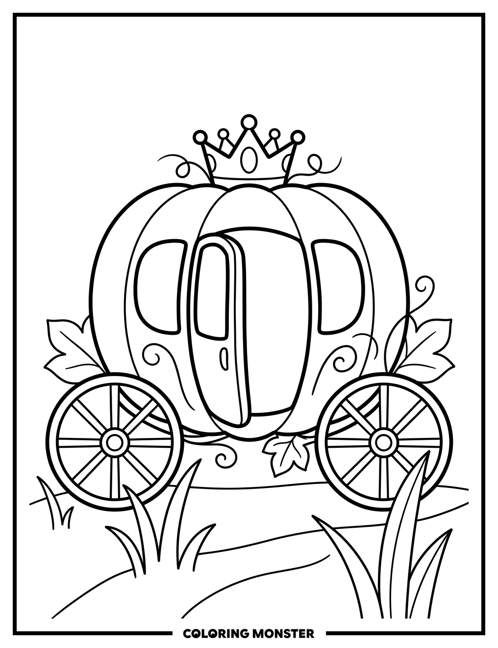 Pumpkin Carriage Ready for Ball Coloring Page