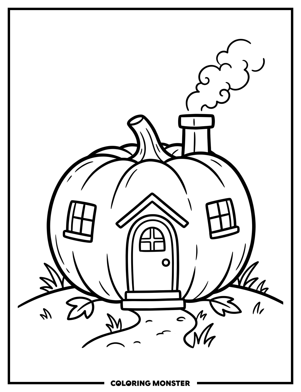 Pumpkin House Coloring Page