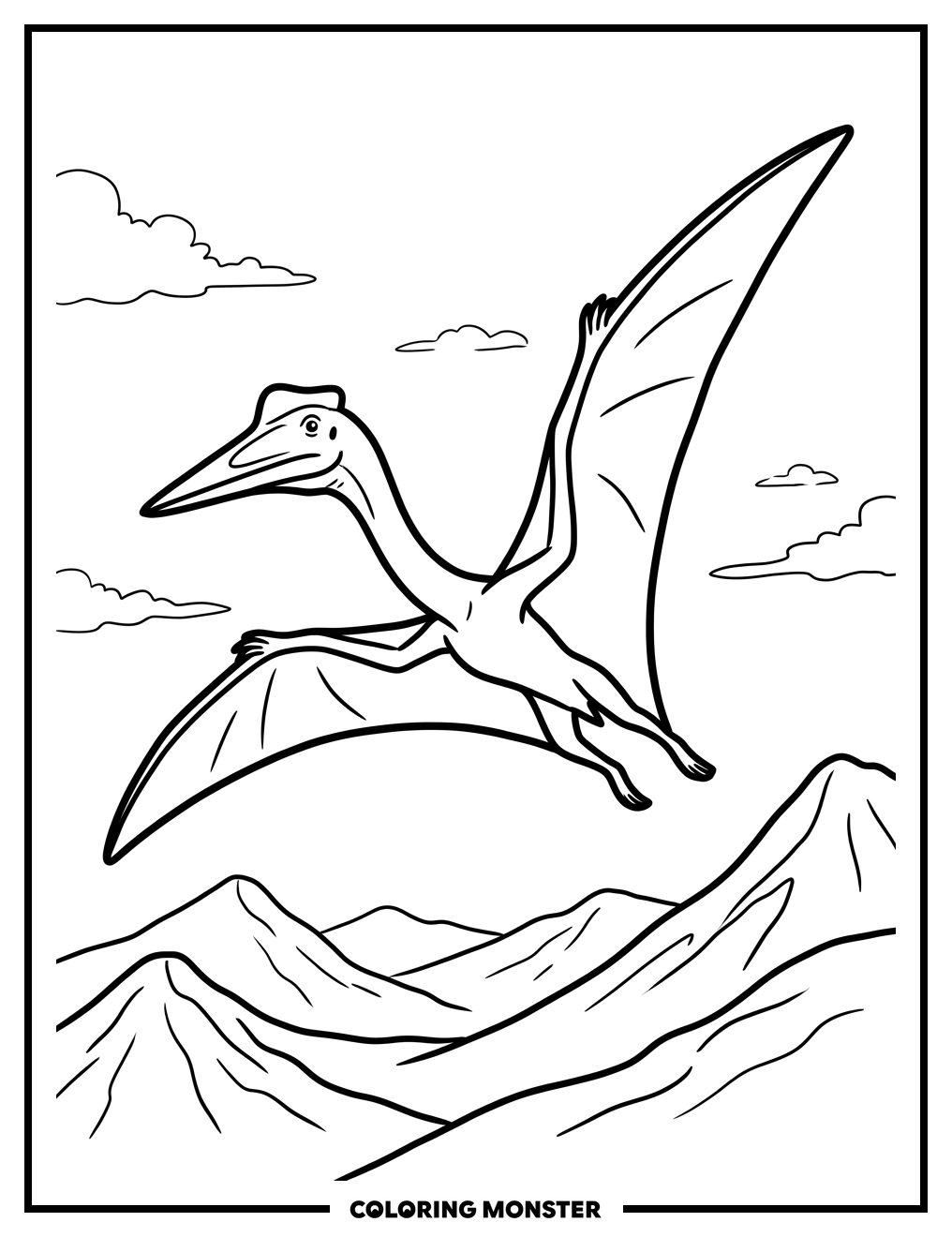 Quetzalcoatlus In Flight Coloring Page