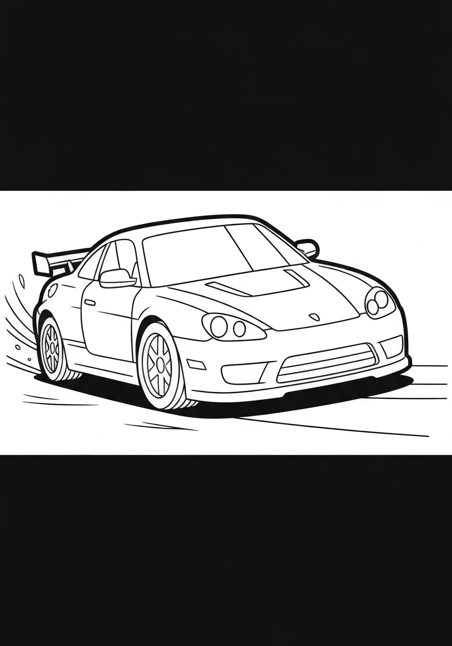 Race Car Zooming Around A Track