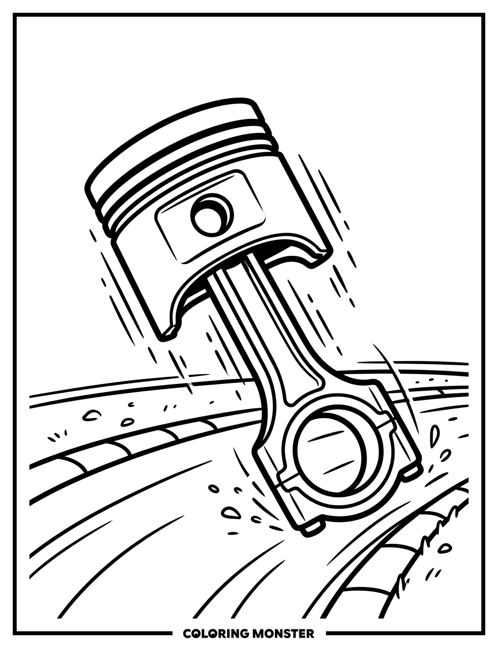 Racing Piston Coloring Page