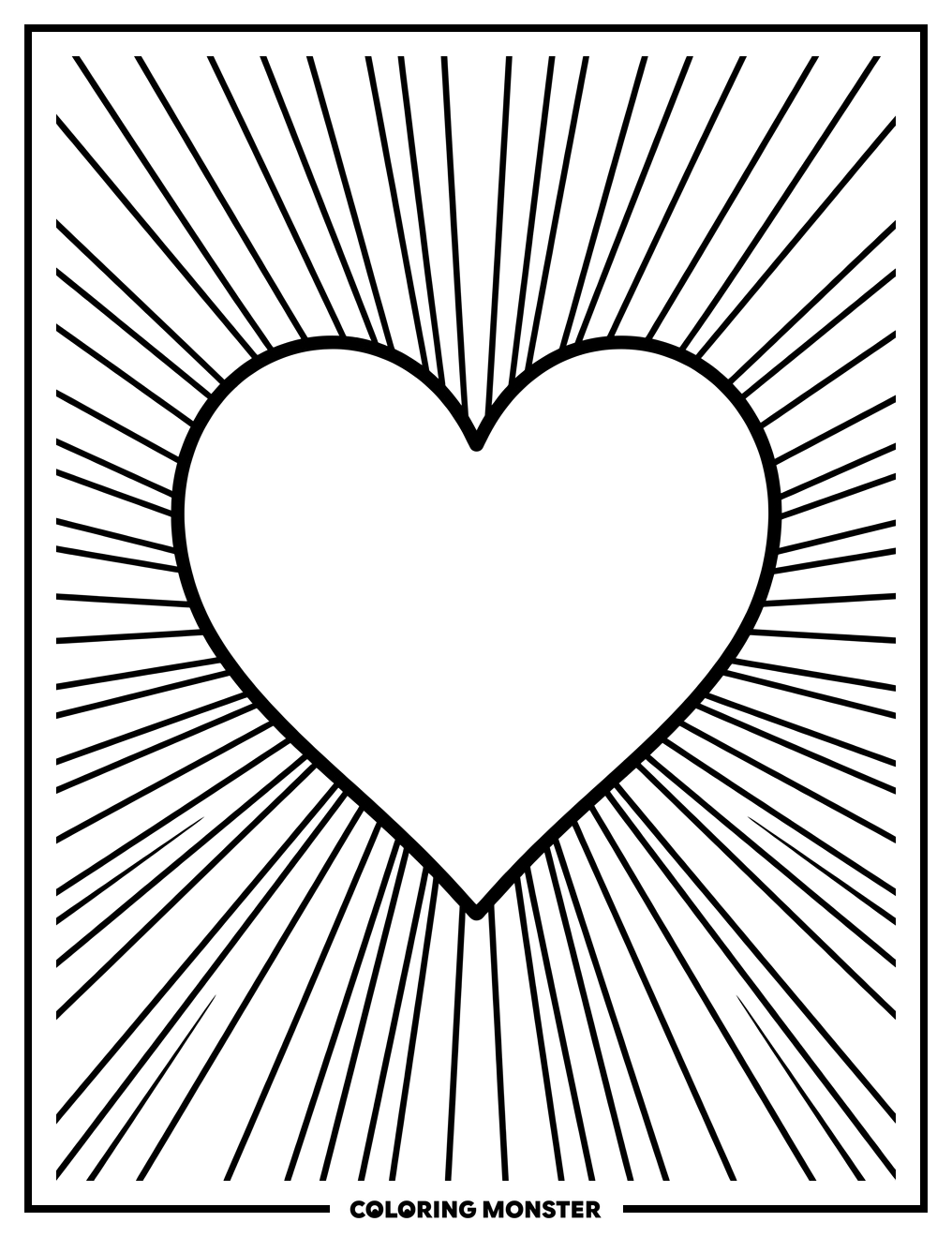 Radiant Heart Coloring Page