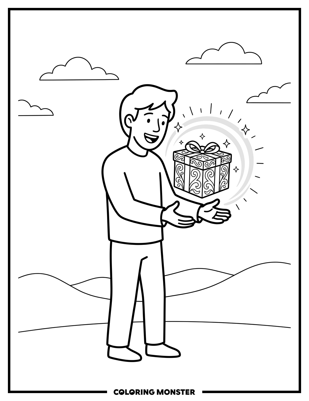 Receiving a Divine Gift Coloring Page