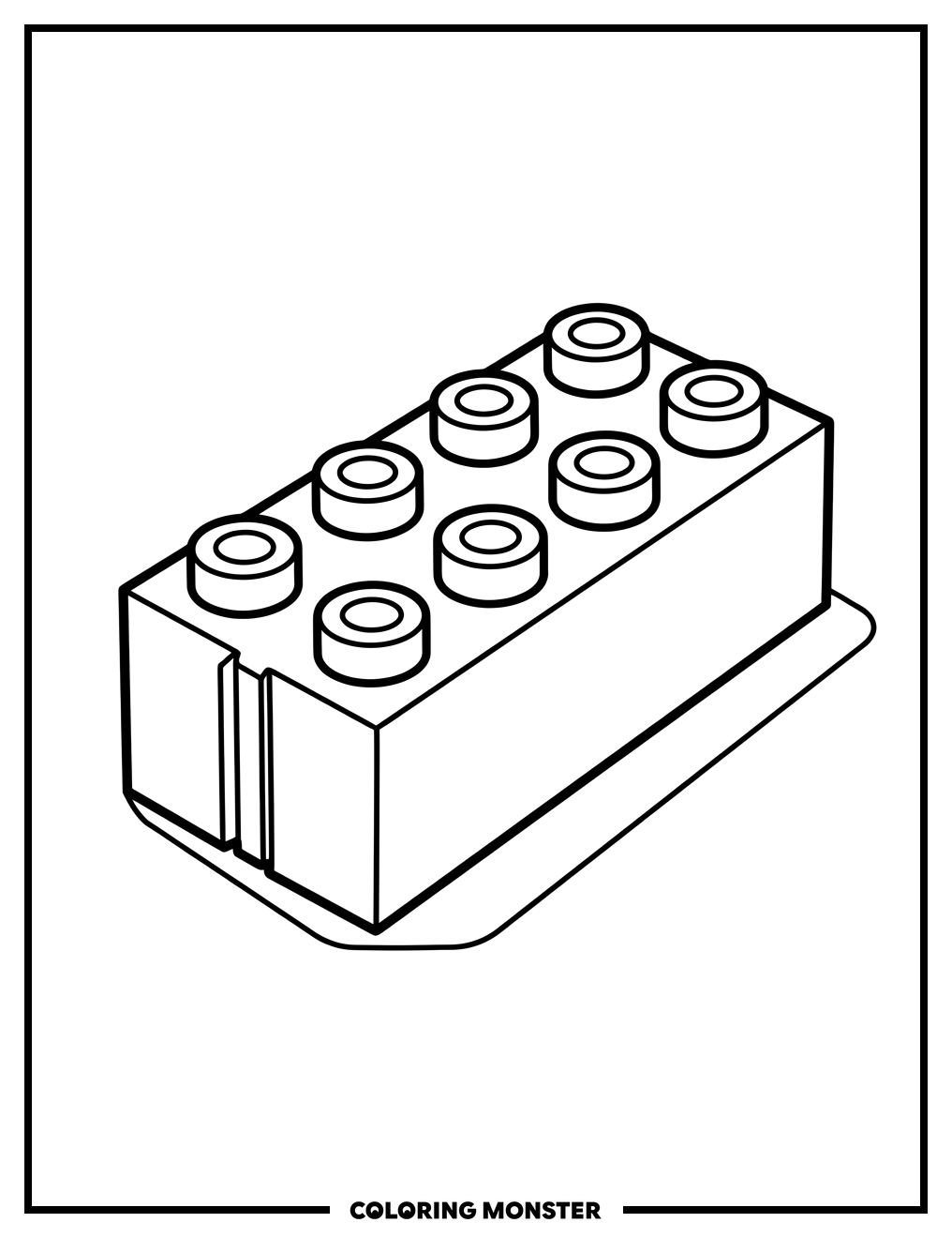 Red Lego Brick Coloring Page