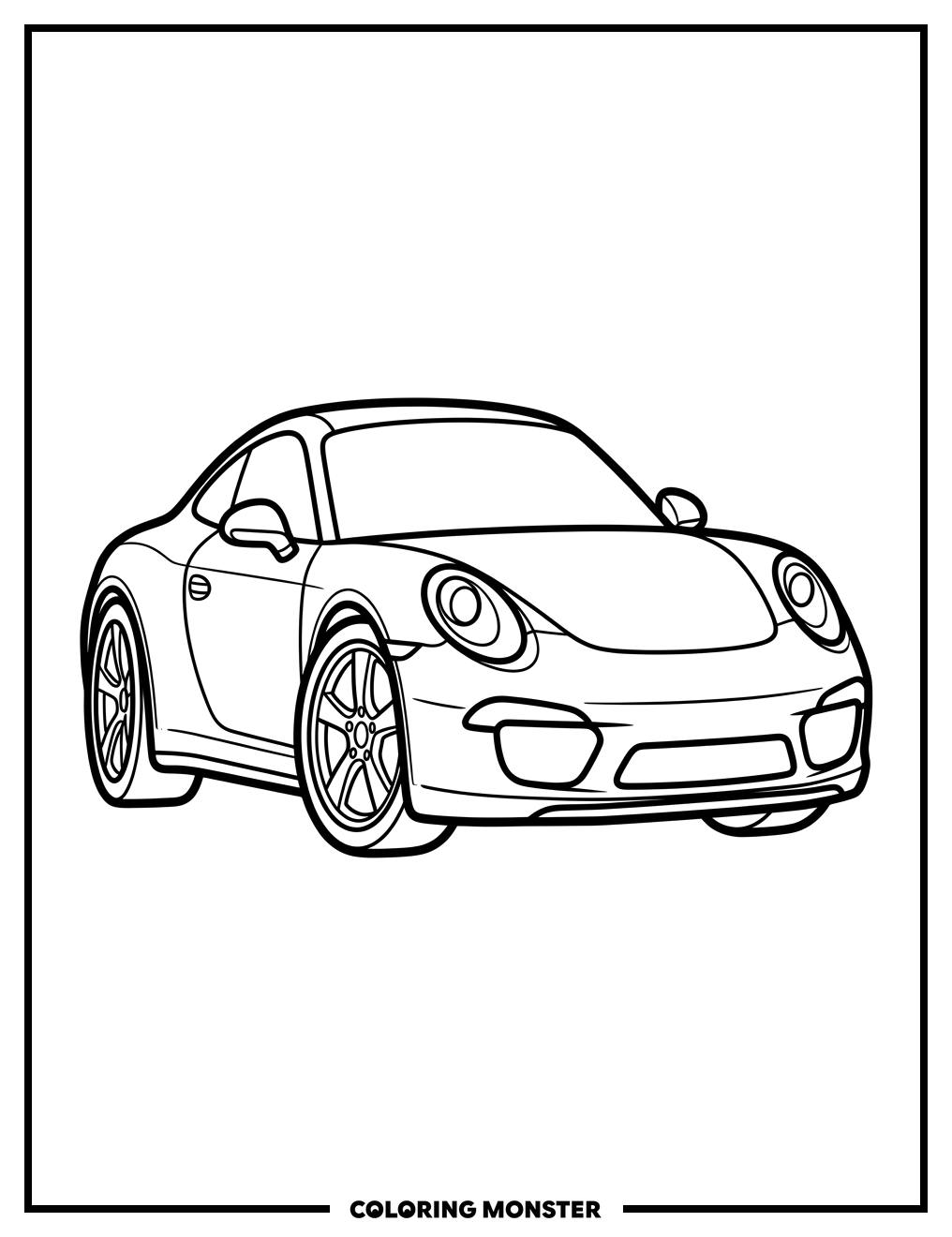 Red Sports Car Coloring Page