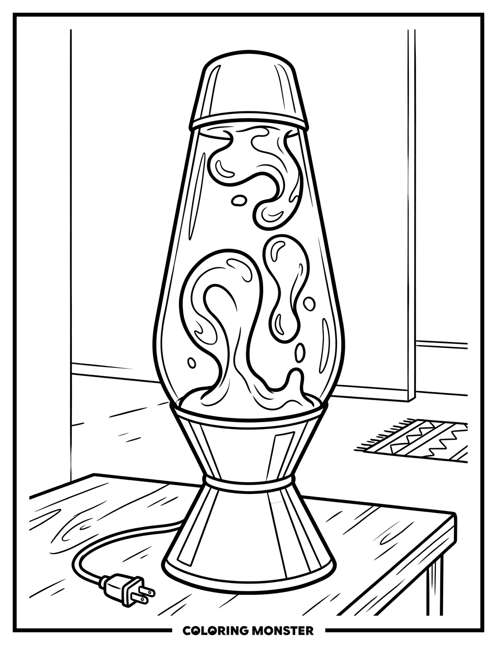 Retro Lava Lamp Blobs Coloring Page
