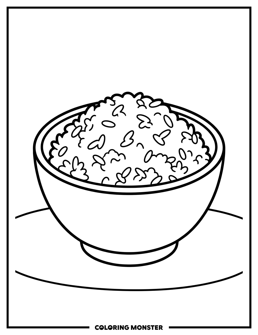 Rice Bowl Coloring Page