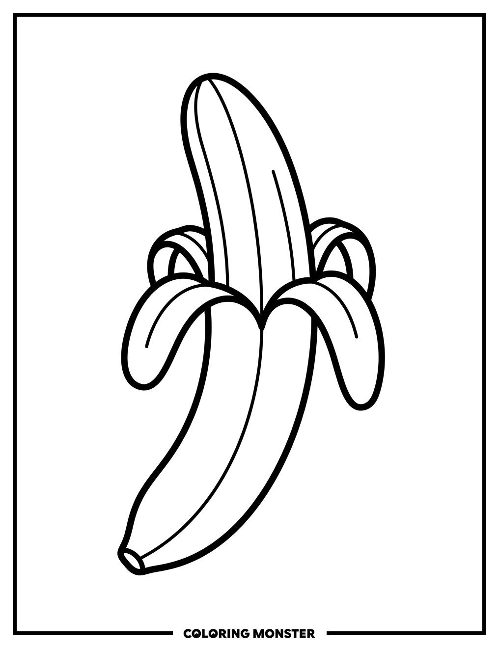 Ripe Banana Coloring Page