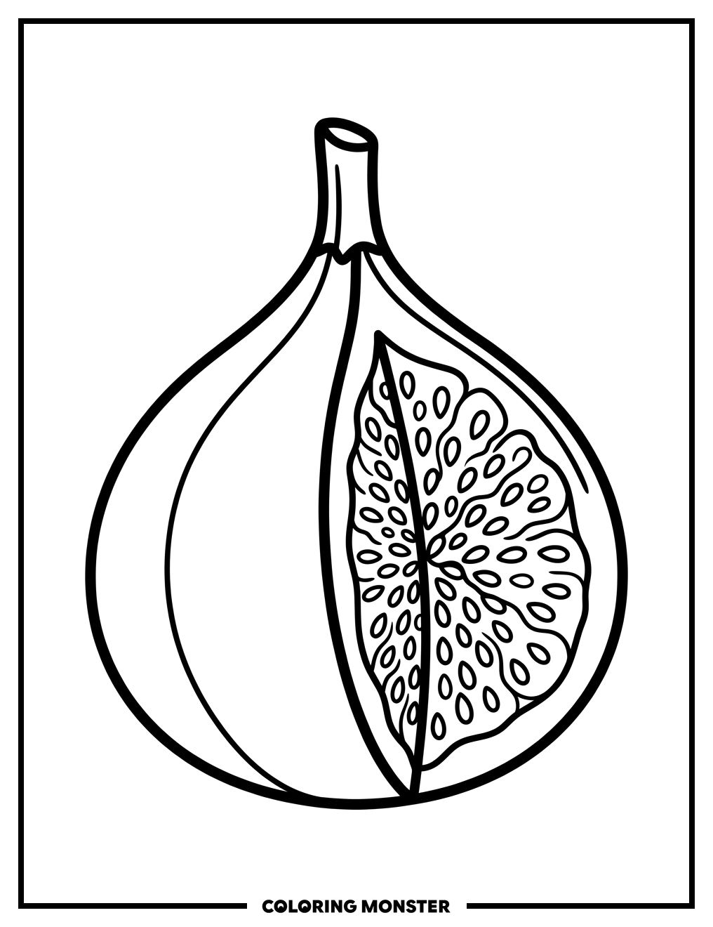 Ripe Fig Fruit Coloring Page