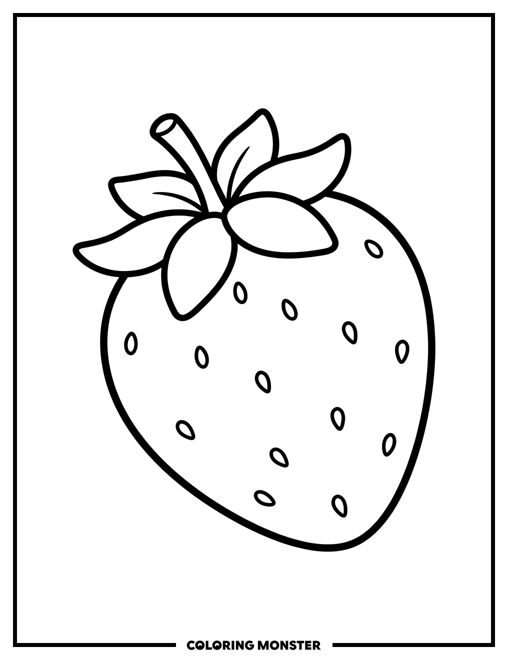 Ripe Strawberry Coloring Page