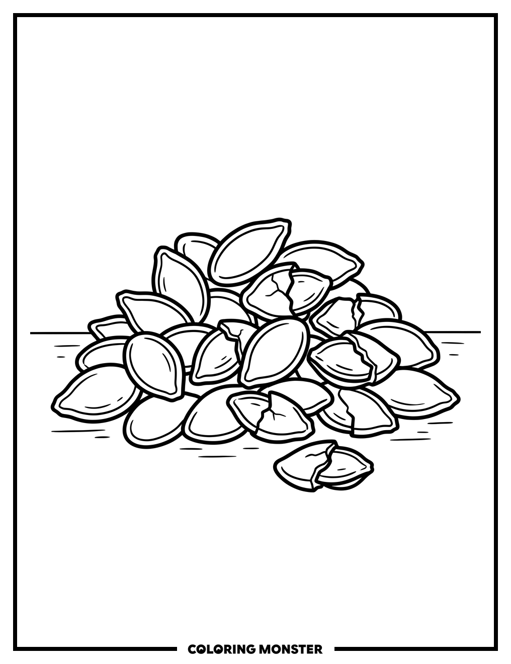 Roasted Pumpkin Seeds Coloring Page