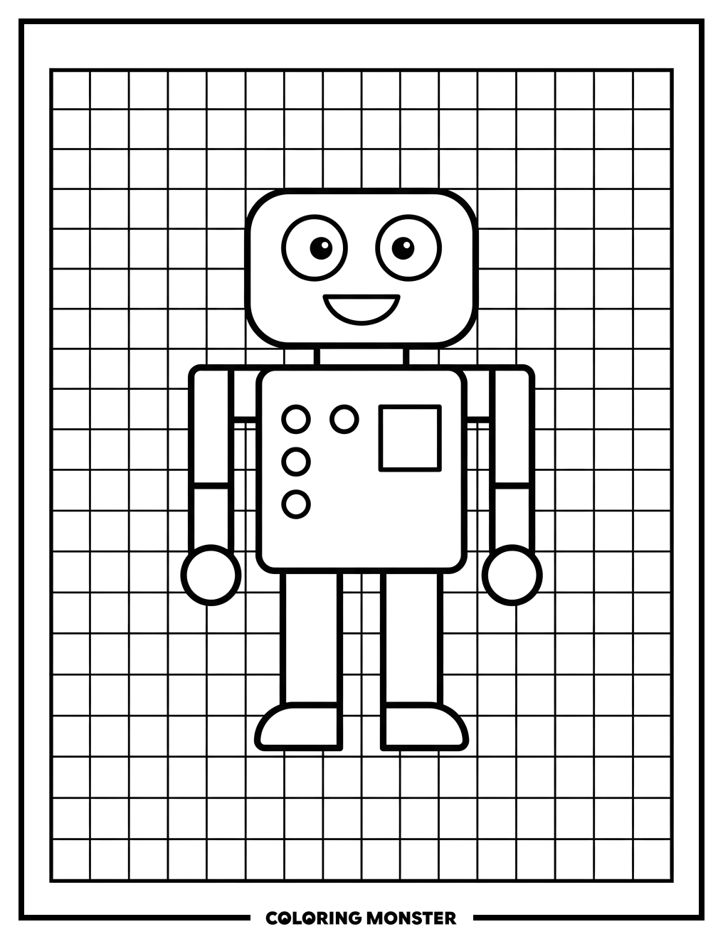 Robot in a Grid Coloring Page