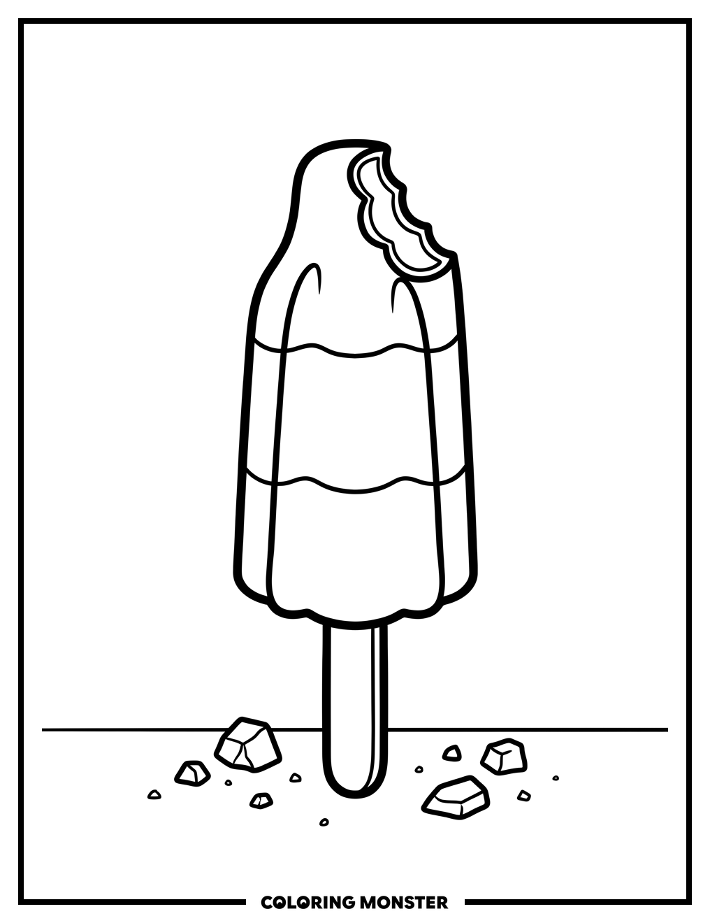 Rocket Pop with Bite Mark Coloring Page