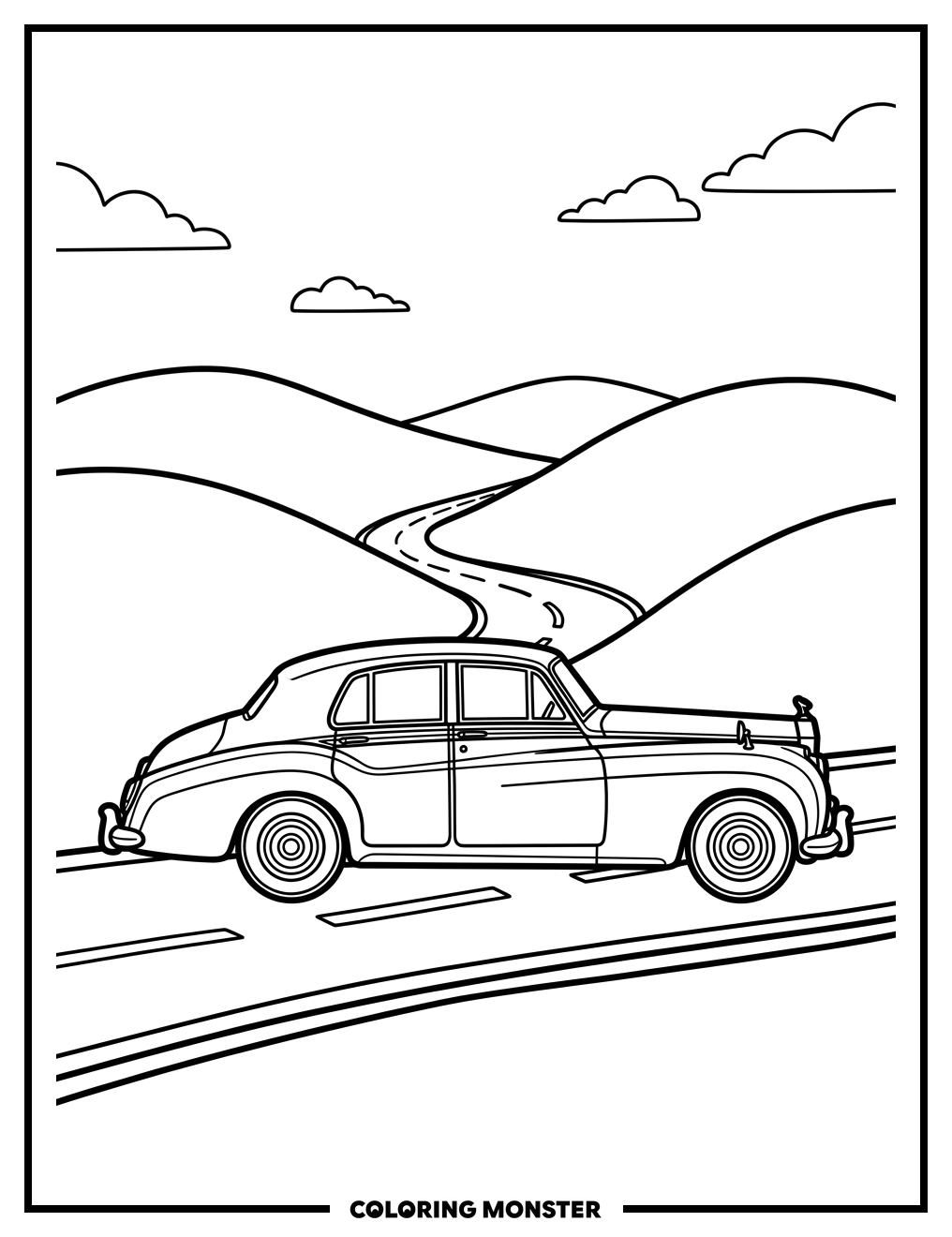 Rolls-Royce Silver Cloud Sedan Coloring Page