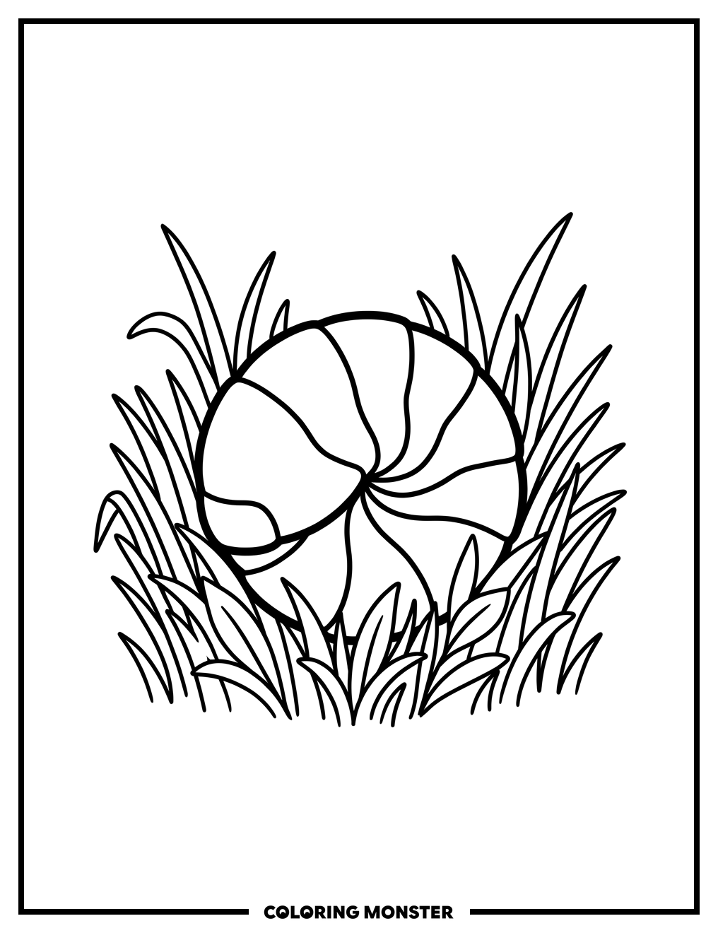 Roly Poly Bug in Grass Coloring Page