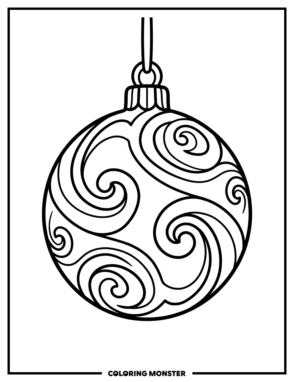 Round Christmas Ornament Coloring Page