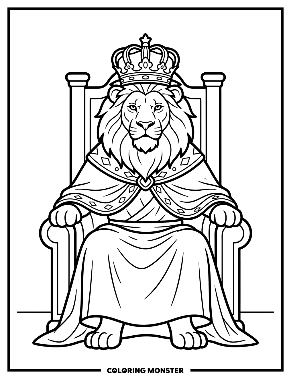 Royal Lion King Coloring Page