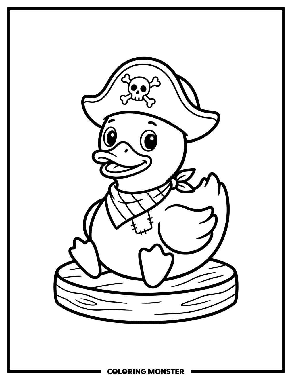 Rubber Duck Pirate Coloring Page