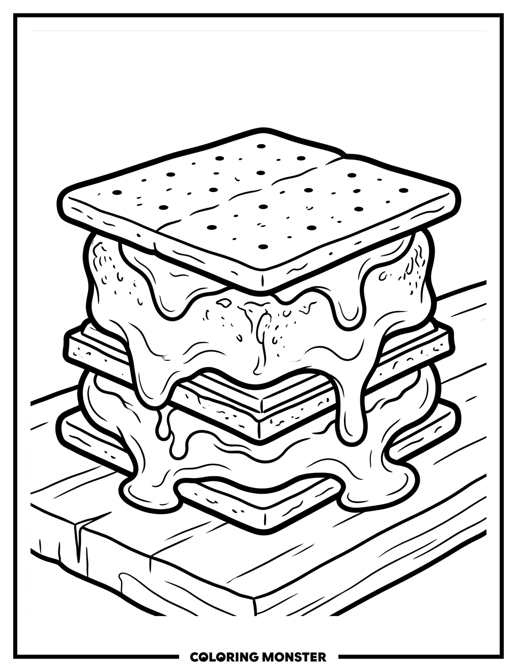 S'more Ready to Eat Coloring Page