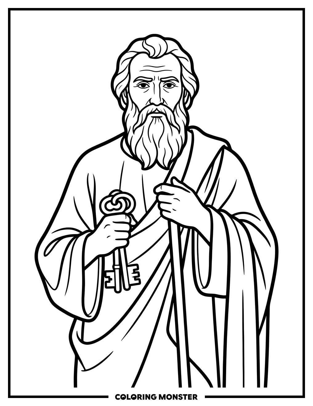 Saint Peter With Keys Coloring Page
