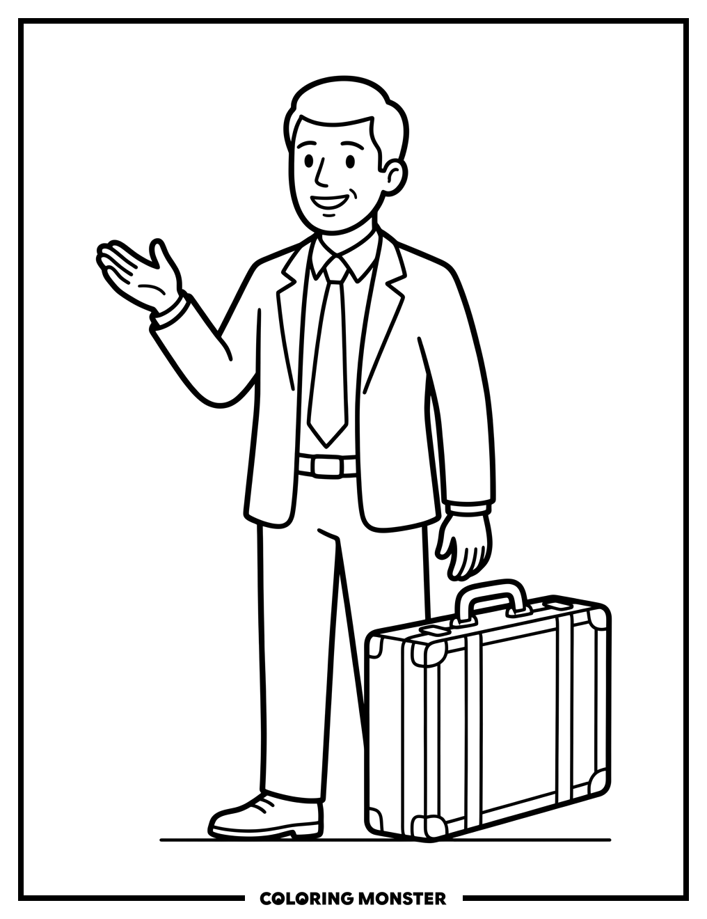 Salesman With Sample Case Coloring Page