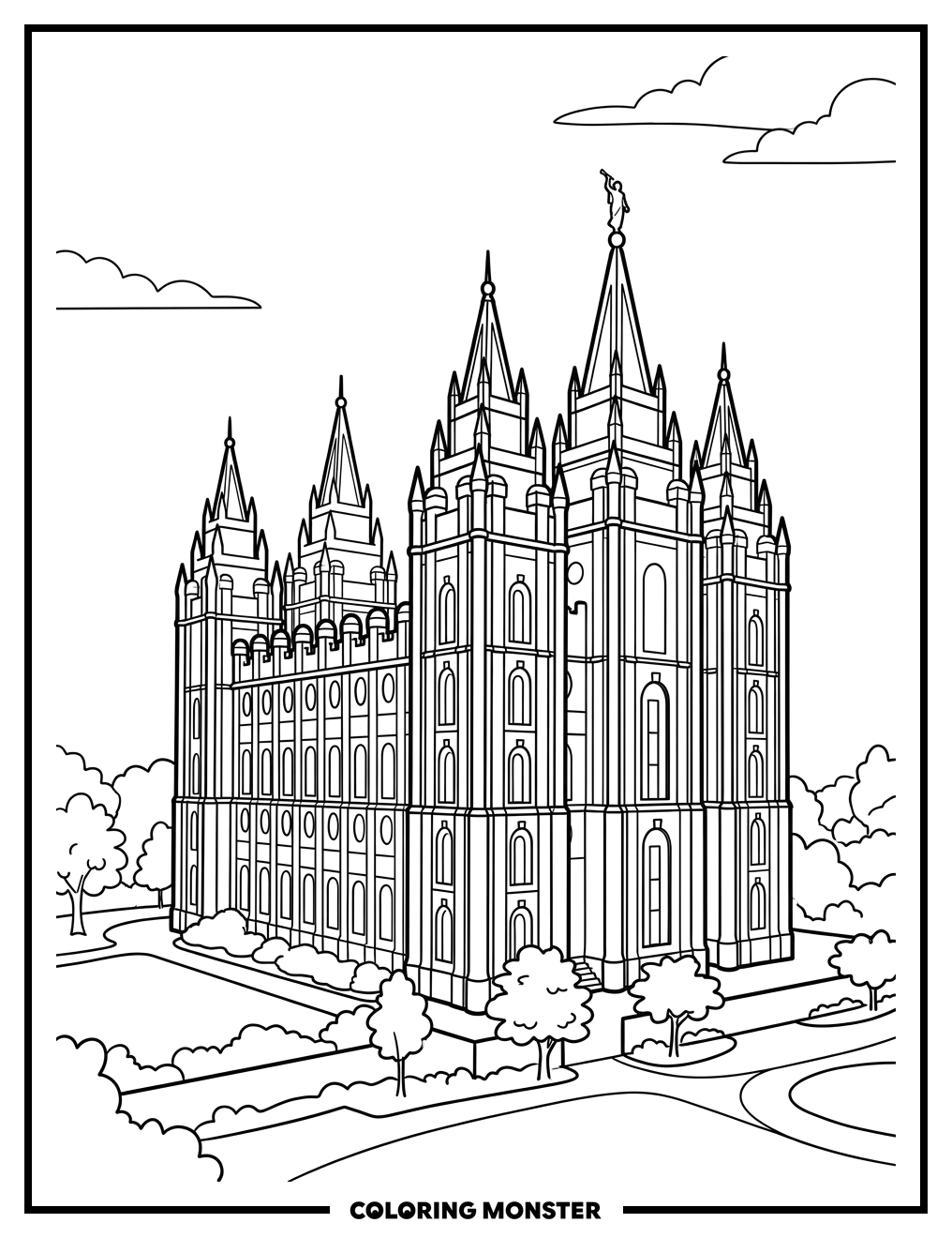 Salt Lake Temple Coloring Page