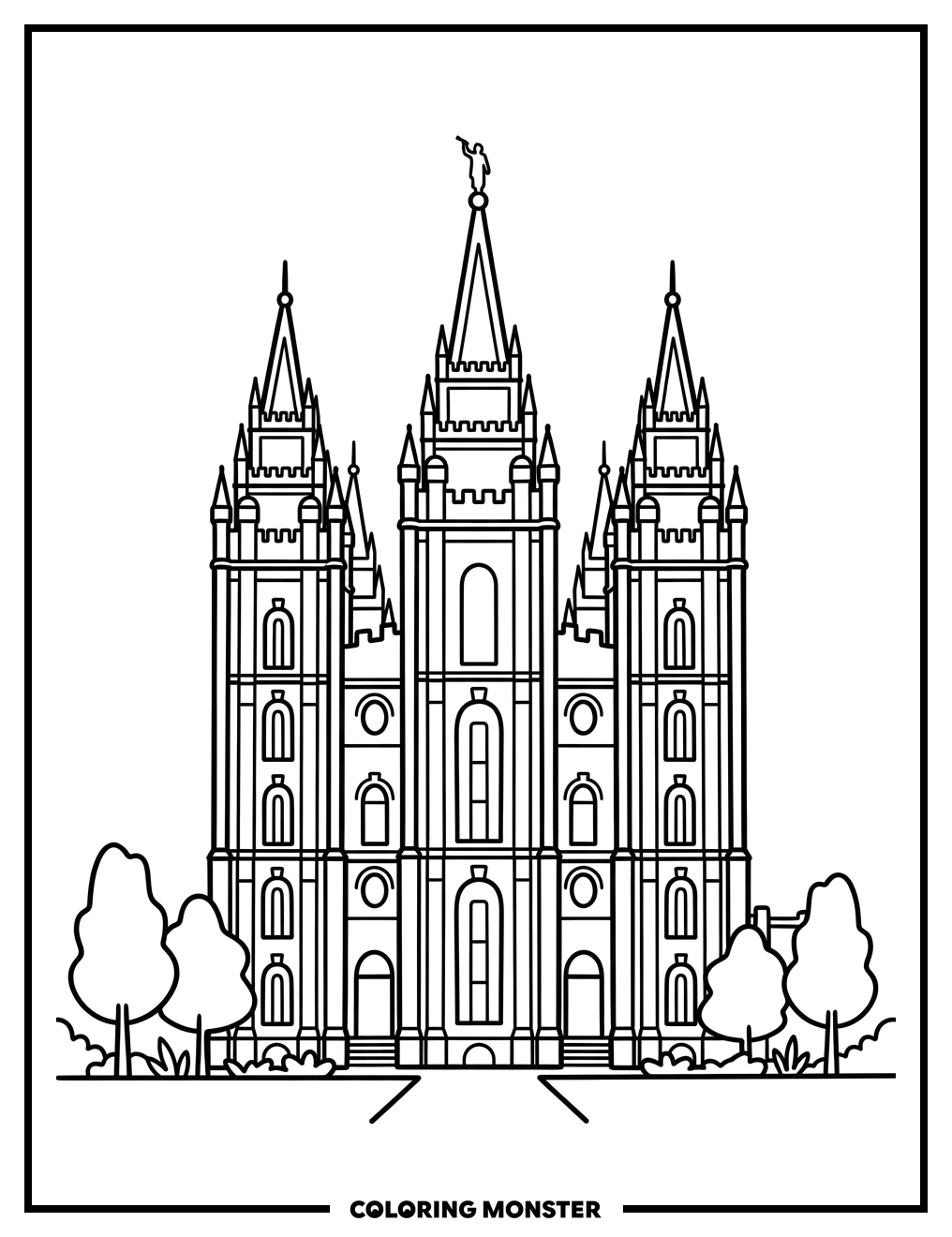 Salt Lake Temple Spire Coloring Page