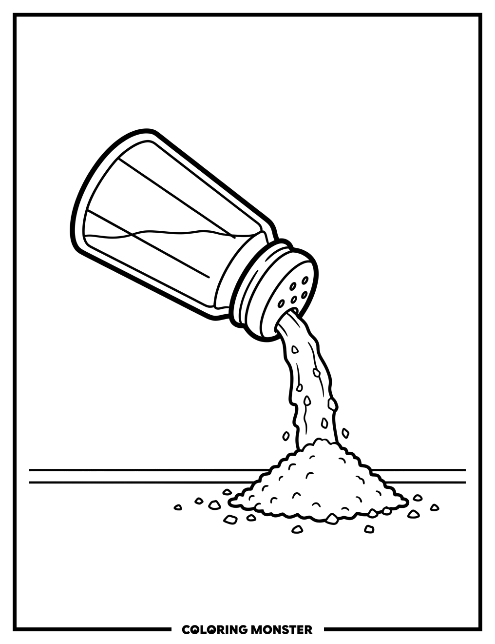 Salt Shaker Pouring Salt Coloring Page