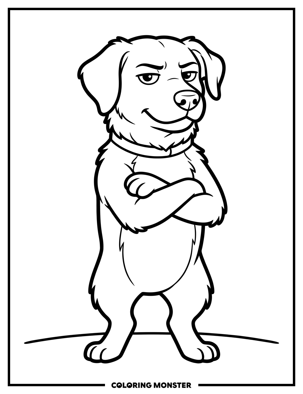 Sassy Dog Coloring Page