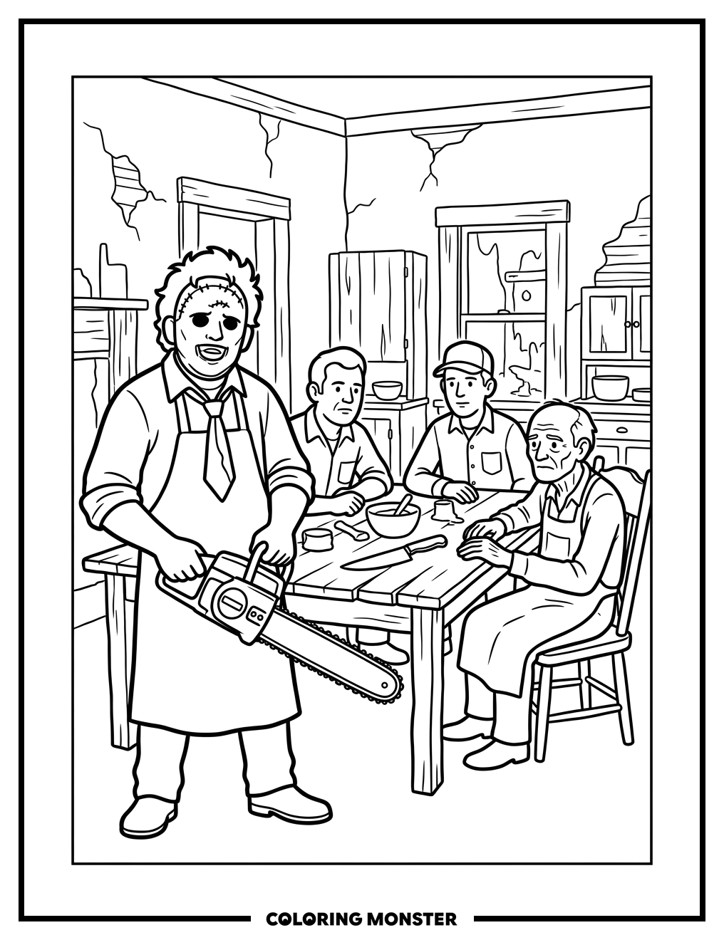 Sawyer Family Farmhouse Gathering Coloring Page