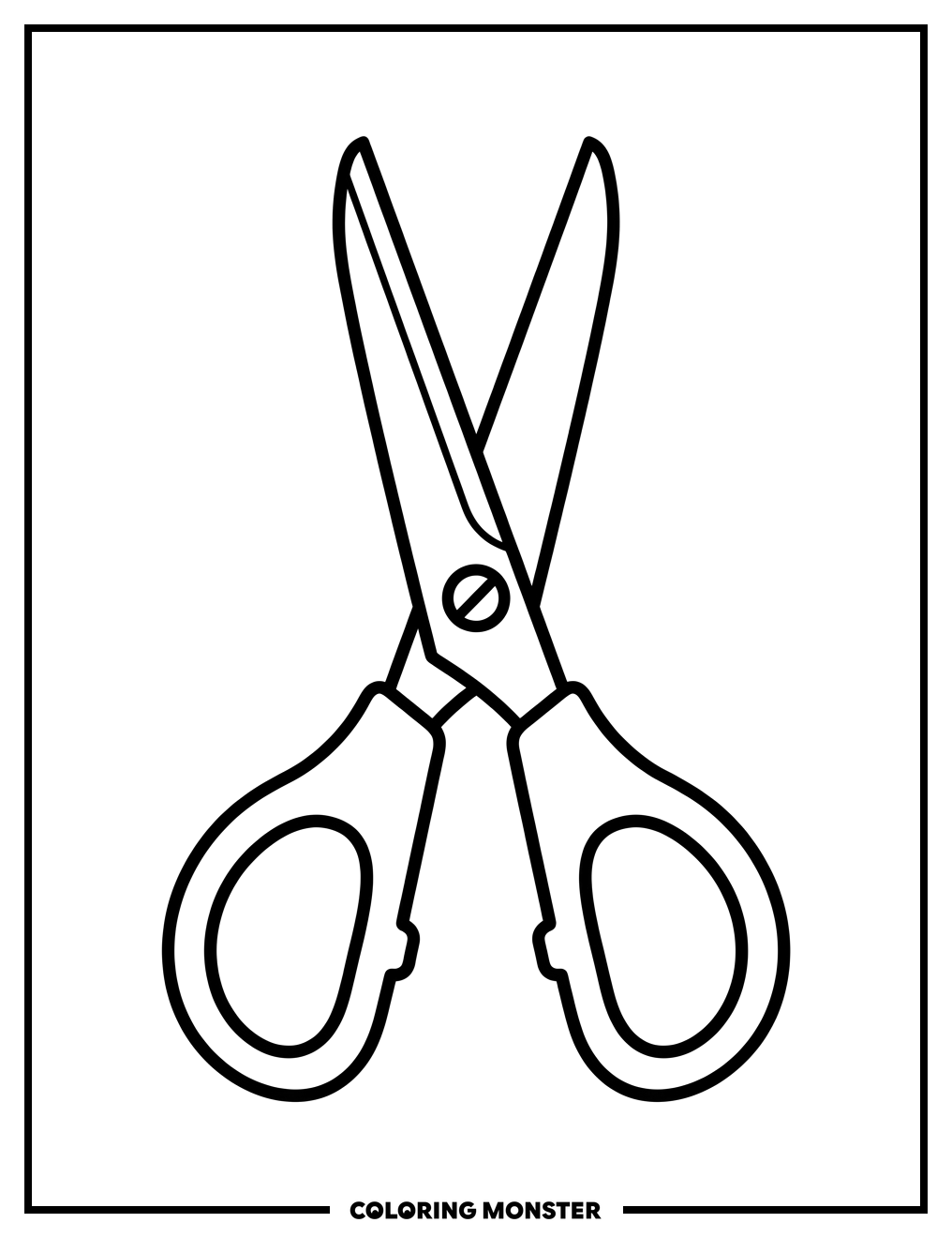 Scissors On A Table Coloring Page
