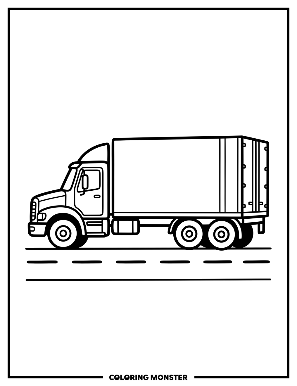 Semi-Trailer Truck Coloring Page