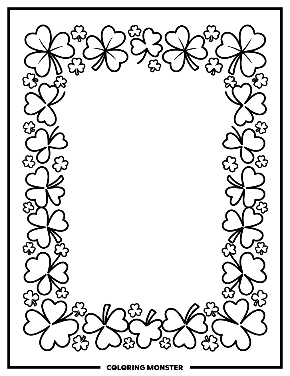 Shamrock Border Design Coloring Page