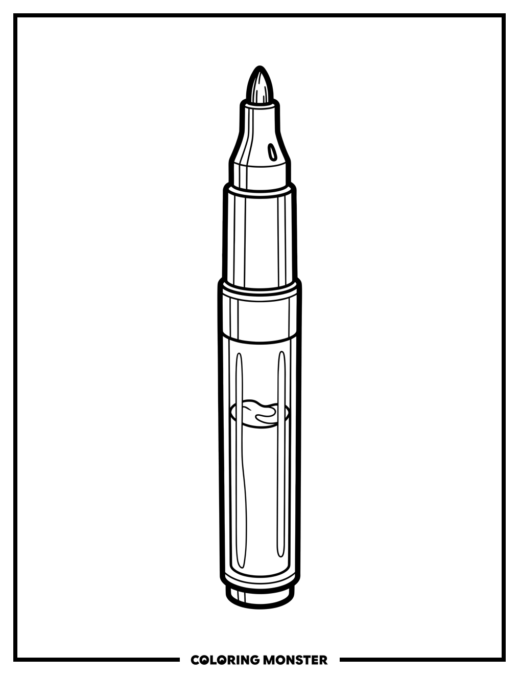 Sharpie Marker Standing Upright Coloring Page