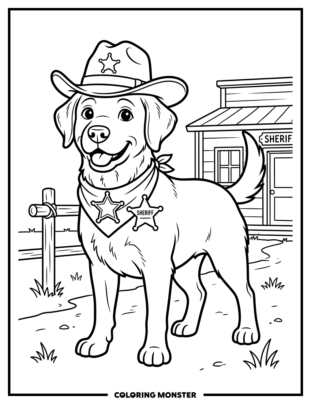 Sheriff Labrador Retriever Coloring Page