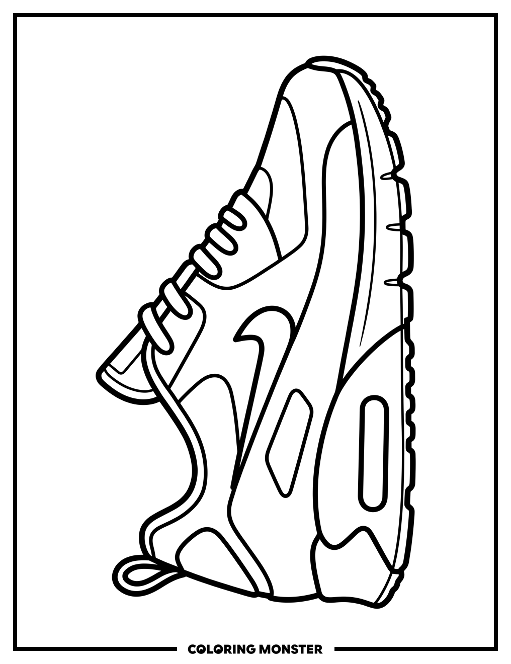 Side View Of Running Shoe Coloring Page